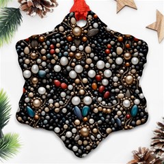 Pearls And Stones Snowflake Ornament (two Sides)