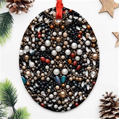 Pearls And Stones Ornament (oval Filigree)