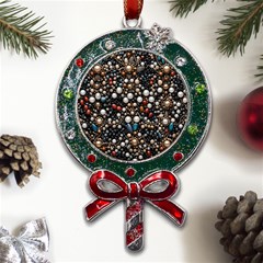 Pearls And Stones Metal X mas Lollipop With Crystal Ornament by dedoma