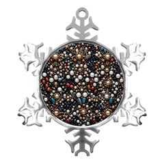 Pearls And Stones Metal Small Snowflake Ornament