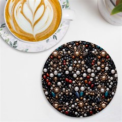 Pearls And Stones Uv Print Round Tile Coaster by dedoma