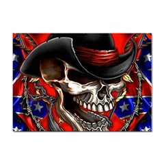 Confederate Flag Usa America United States Csa Civil War Rebel Dixie Military Poster Skull Sticker A4 (10 Pack) by Ket1n9