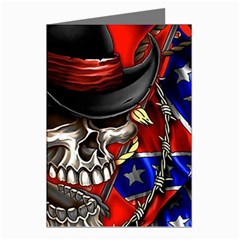 Confederate Flag Usa America United States Csa Civil War Rebel Dixie Military Poster Skull Greeting Cards (pkg Of 8) by Ket1n9