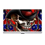 Confederate Flag Usa America United States Csa Civil War Rebel Dixie Military Poster Skull Business Card Holder Front