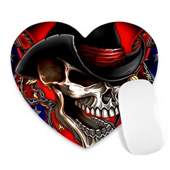 Confederate Flag Usa America United States Csa Civil War Rebel Dixie Military Poster Skull Heart Mousepad by Ket1n9