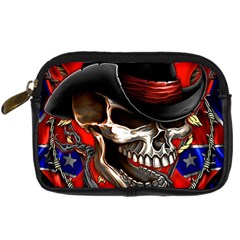 Confederate Flag Usa America United States Csa Civil War Rebel Dixie Military Poster Skull Digital Camera Leather Case by Ket1n9