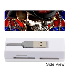 Confederate Flag Usa America United States Csa Civil War Rebel Dixie Military Poster Skull Memory Card Reader (stick) by Ket1n9