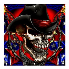 Confederate Flag Usa America United States Csa Civil War Rebel Dixie Military Poster Skull Banner And Sign 4  X 4  by Ket1n9