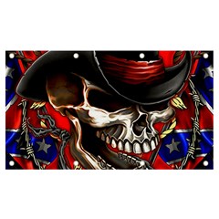 Confederate Flag Usa America United States Csa Civil War Rebel Dixie Military Poster Skull Banner And Sign 7  X 4 