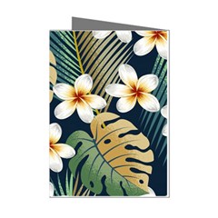 Seamless Pattern With Tropical Strelitzia Flowers Leaves Exotic Background Mini Greeting Cards (pkg Of 8)