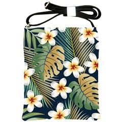 Seamless Pattern With Tropical Strelitzia Flowers Leaves Exotic Background Shoulder Sling Bag by Ket1n9