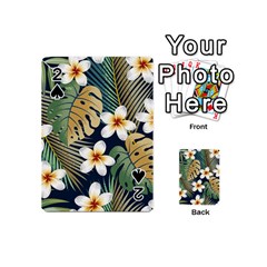 Seamless Pattern With Tropical Strelitzia Flowers Leaves Exotic Background Playing Cards 54 Designs (mini)