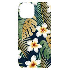 Seamless Pattern With Tropical Strelitzia Flowers Leaves Exotic Background Iphone 14 Black Uv Print Case by Ket1n9