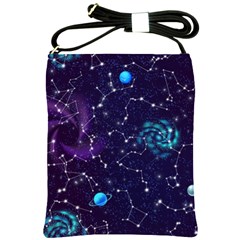 Realistic Night Sky Poster With Constellations Shoulder Sling Bag by Ket1n9