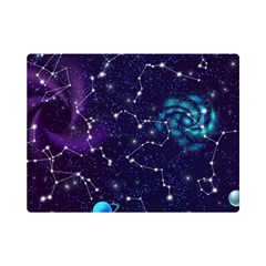 Realistic Night Sky Poster With Constellations Premium Plush Fleece Blanket (mini) by Ket1n9