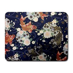 Japanese Wave Koi Illustration Pattern Small Mousepad