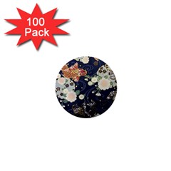 Japanese Wave Koi Illustration Pattern 1  Mini Buttons (100 Pack)  by Ndabl3x