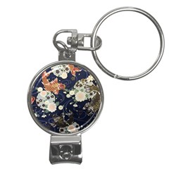 Japanese Wave Koi Illustration Pattern Nail Clippers Key Chain