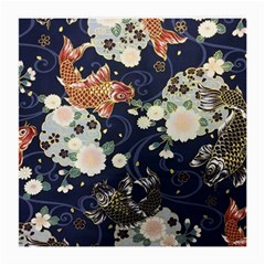 Japanese Wave Koi Illustration Pattern Medium Glasses Cloth (2 Sides) by Ndabl3x