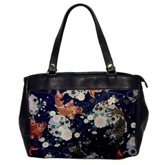 Japanese Wave Koi Illustration Pattern Oversize Office Handbag by Ndabl3x