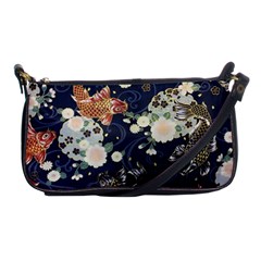 Japanese Wave Koi Illustration Pattern Shoulder Clutch Bag