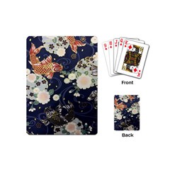 Japanese Wave Koi Illustration Pattern Playing Cards Single Design (mini)