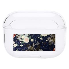 Japanese Wave Koi Illustration Pattern Hard Pc Airpods Pro Case by Ndabl3x