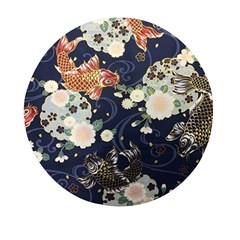 Japanese Wave Koi Illustration Pattern Mini Round Pill Box (pack Of 3)