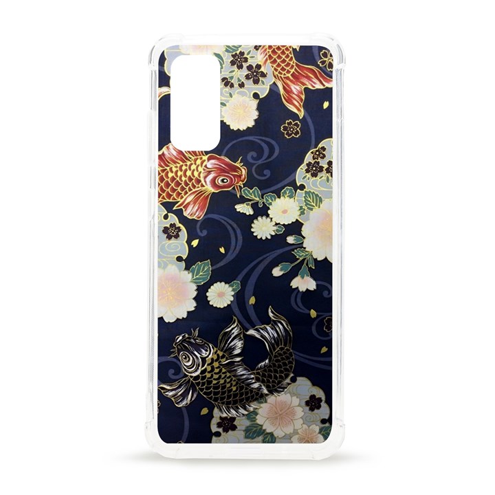 Japanese Wave Koi Illustration Pattern Samsung Galaxy S20 6.2 Inch TPU UV Case