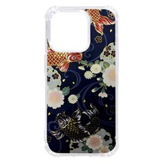 Japanese Wave Koi Illustration Pattern Iphone 14 Pro Tpu Uv Print Case