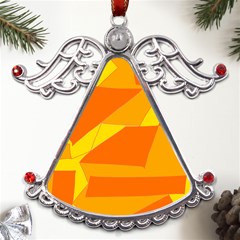 Pattern Abstract Triangle Simple Metal Angel With Crystal Ornament by Bedest