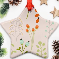 Boho Pattern Berries Flowers Nature Ornament (star)