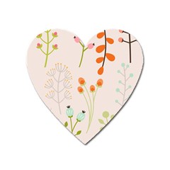 Boho Pattern Berries Flowers Nature Heart Magnet by Bedest