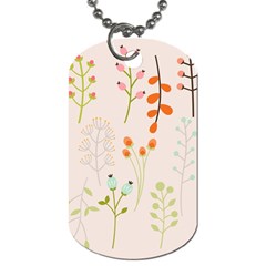 Boho Pattern Berries Flowers Nature Dog Tag (two Sides) by Bedest