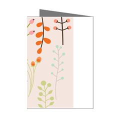 Boho Pattern Berries Flowers Nature Mini Greeting Cards (pkg Of 8)