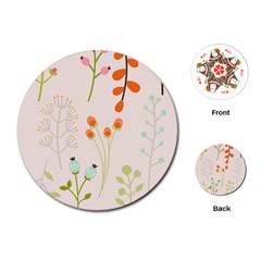 Boho Pattern Berries Flowers Nature Playing Cards Single Design (round)