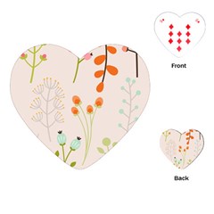 Boho Pattern Berries Flowers Nature Playing Cards Single Design (heart)