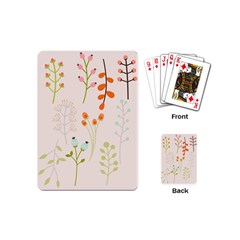 Boho Pattern Berries Flowers Nature Playing Cards Single Design (mini)