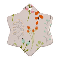 Boho Pattern Berries Flowers Nature Ornament (snowflake)