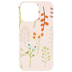 Boho Pattern Berries Flowers Nature Iphone 15 Pro Max Black Uv Print Pc Hardshell Case