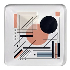 Abstract Architecture Square Glass Fridge Magnet (4 Pack) by Bedest