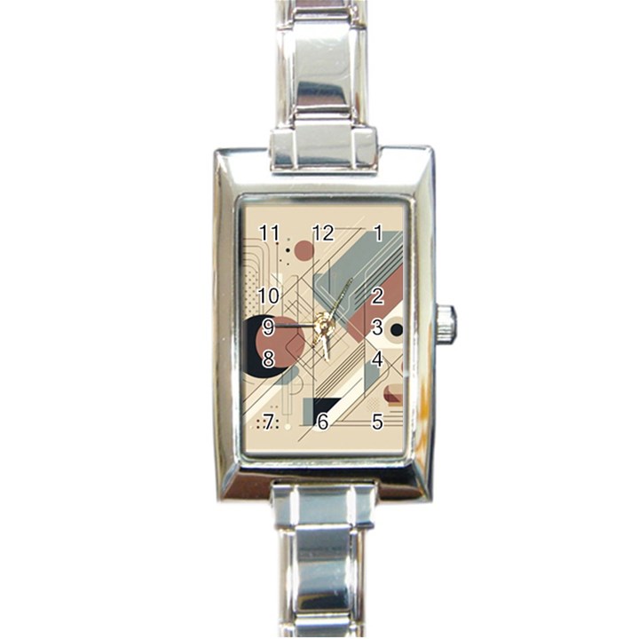 Boho Abstract Architecture Rectangle Italian Charm Watch