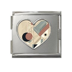 Boho Abstract Architecture Mega Link Heart Italian Charm (18mm)