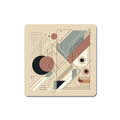 Boho Abstract Architecture Square Magnet by Bedest