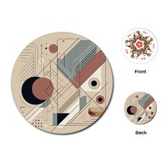 Boho Abstract Architecture Playing Cards Single Design (round)