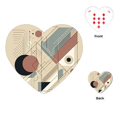 Boho Abstract Architecture Playing Cards Single Design (heart)