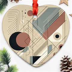 Boho Abstract Architecture Heart Ornament (two Sides)