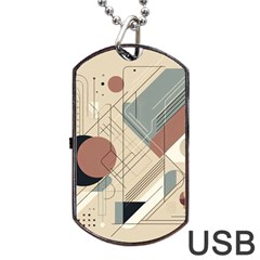 Boho Abstract Architecture Dog Tag Usb Flash (one Side) by Bedest