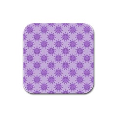 Purple Pattern Seamless Texture Mandala Rubber Square Coaster (4 Pack) by Bedest