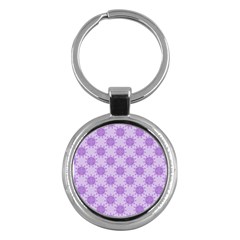 Purple Pattern Seamless Texture Mandala Key Chain (round) by Bedest